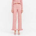 Gracie Gingham Pant with Ruffle Hem in Pink