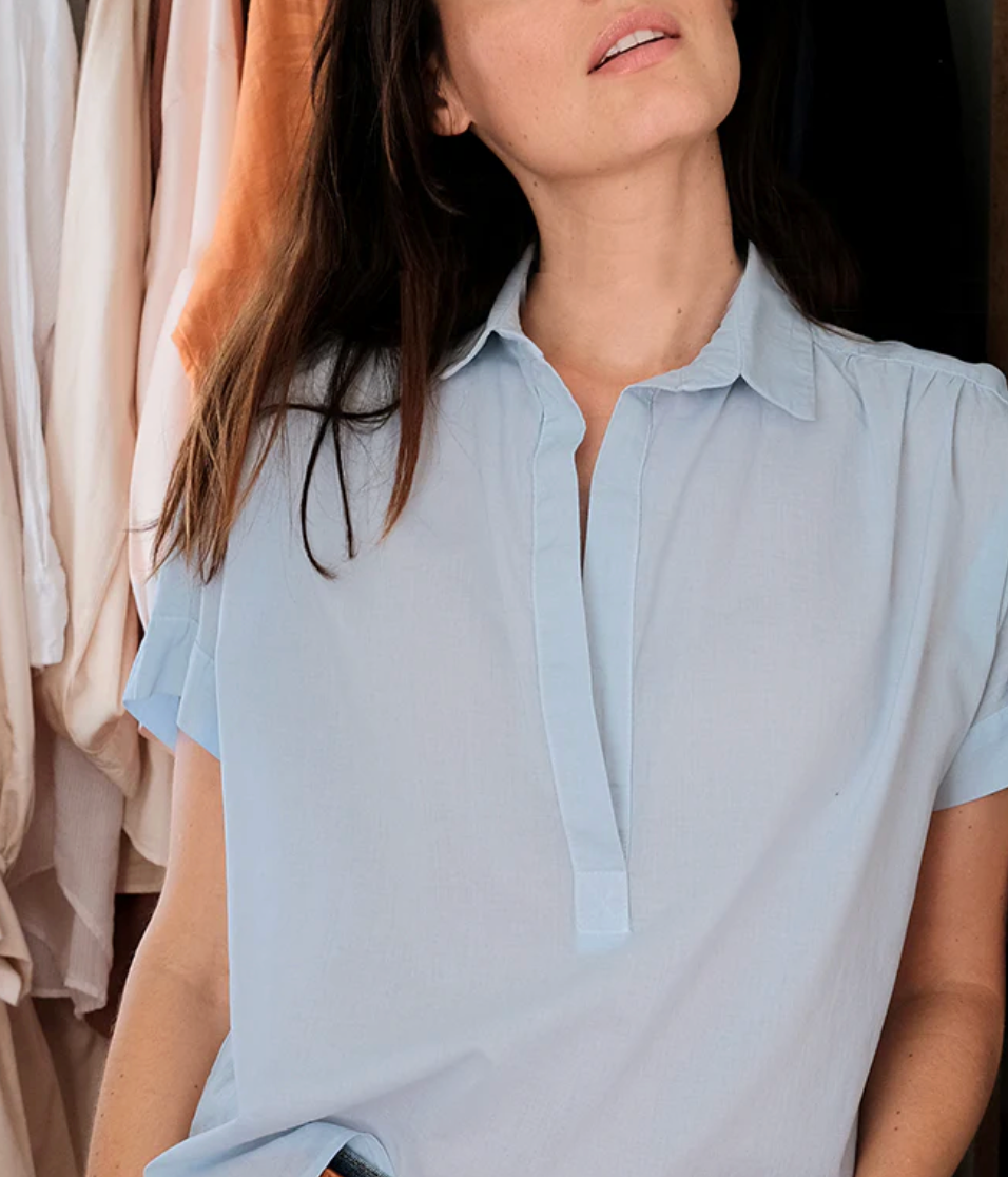 Cali Dreaming Motley Top in Sky Blue