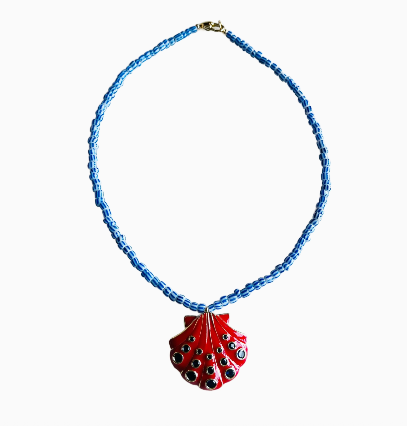 The Patriotic Shell Necklace with Red Shell