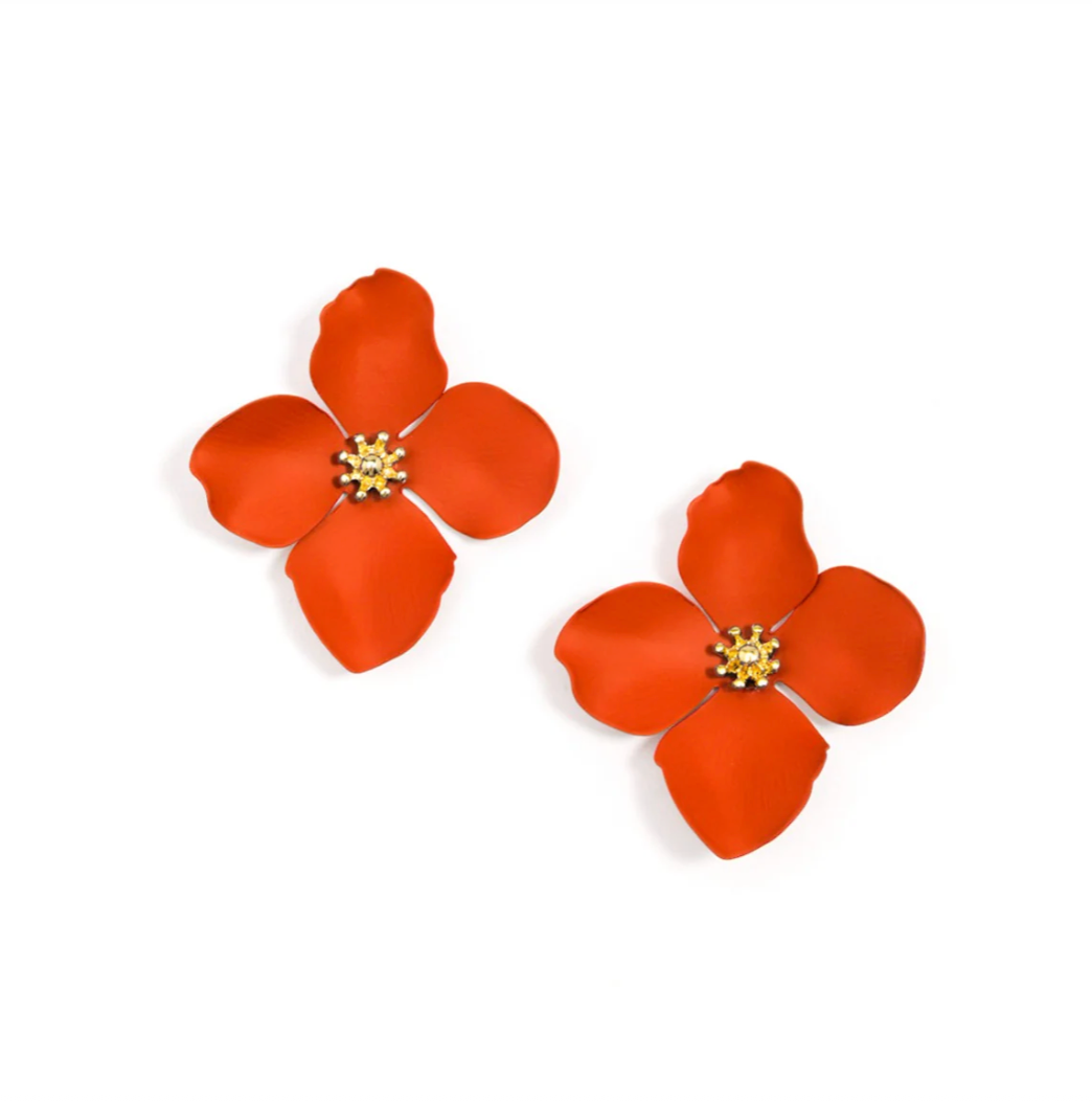 Garden Party Earrings in Orange