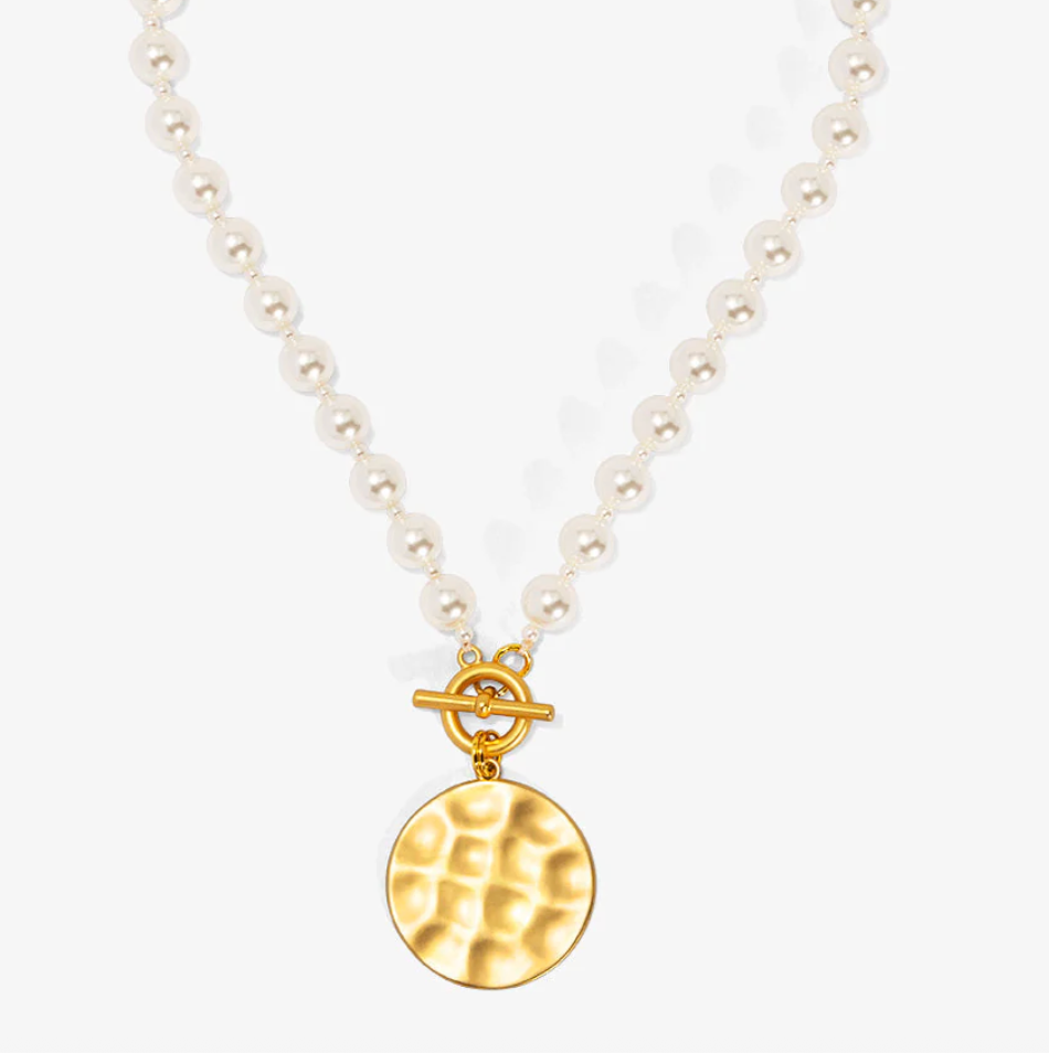 Cece Pearl & Charm Collar Necklace