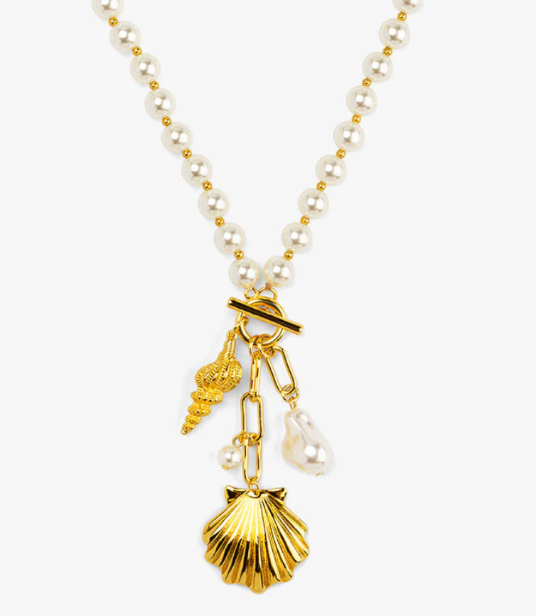 Sconset Pearl Sea Charm Lariat Necklace