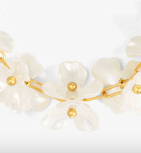 Mary Floral Pearl Strand Necklace