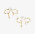 Sparkle & Pearl Bow Earrings