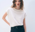 White + Warren Linen Blend T-Shirt in White