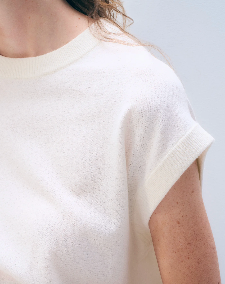 White + Warren Linen Blend T-Shirt in White