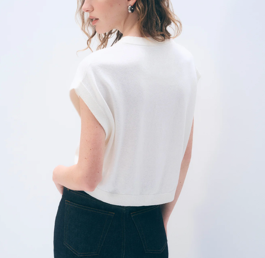 White + Warren Linen Blend T-Shirt in White
