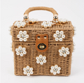 Daisy Bag in Tan with Pearls