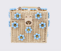 Daisy Bag in White with Blue