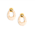 Bella Door Knocker Earrings in Beige