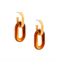 Bella Link Drop Earrings in Tortoise
