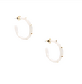 White Studded Hoop Earrings