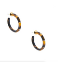 Dark Tortoise Studded Hoop Earrings