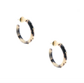 Light Tortoise Studded Hoop Earrings