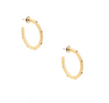 Tan Tortoise Studded Hoop Earrings