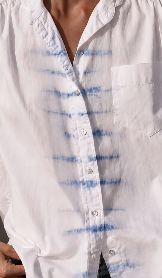 Cali Dreaming Ace Shirt in White & Baltic Blue Tie Dye