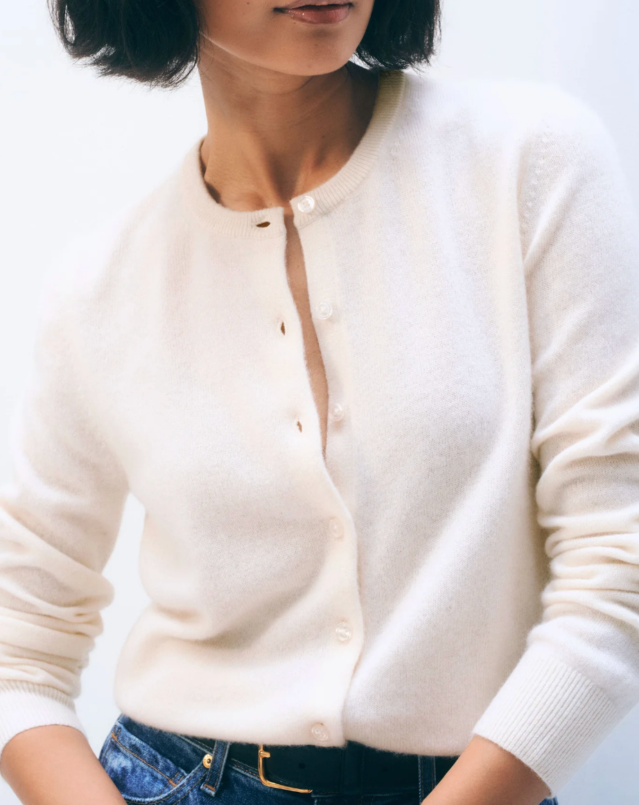 White + Warren Cashmere Crewneck in Soft White