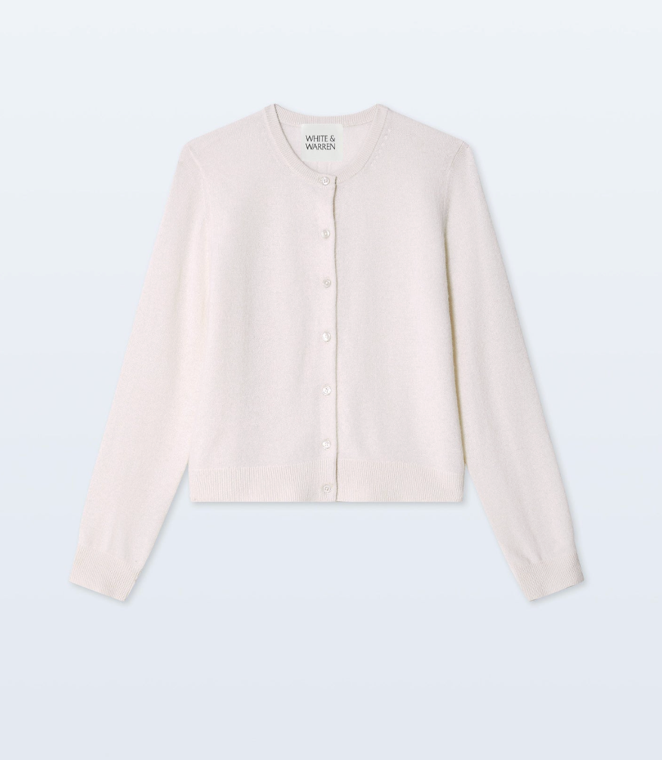 White + Warren Cashmere Crewneck in Soft White
