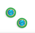 Sconset Studs in Green & Blue