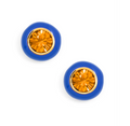 Sconset Studs in Cobalt Blue & Amber