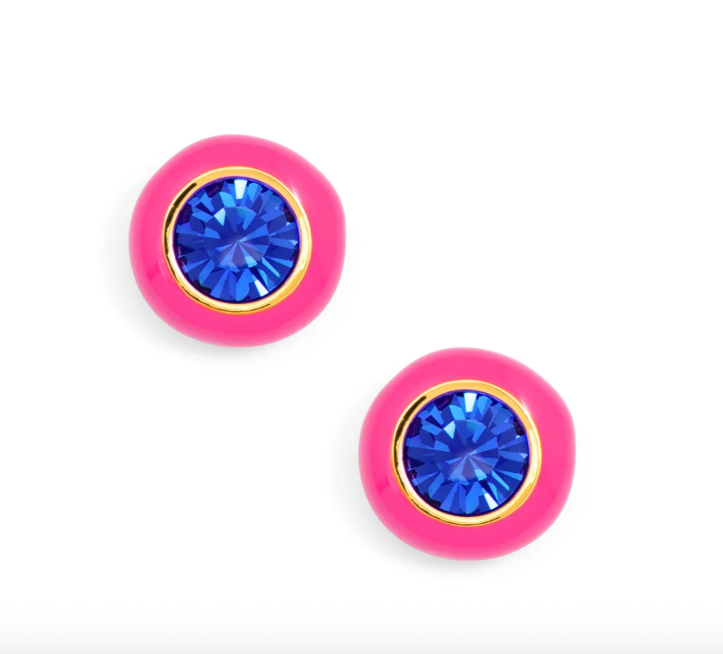 Sconset Studs in Pink & Blue