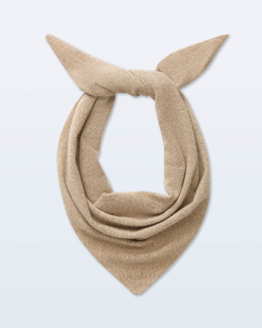 White + Warren Cashmere Neckerchief in Natural Heather
