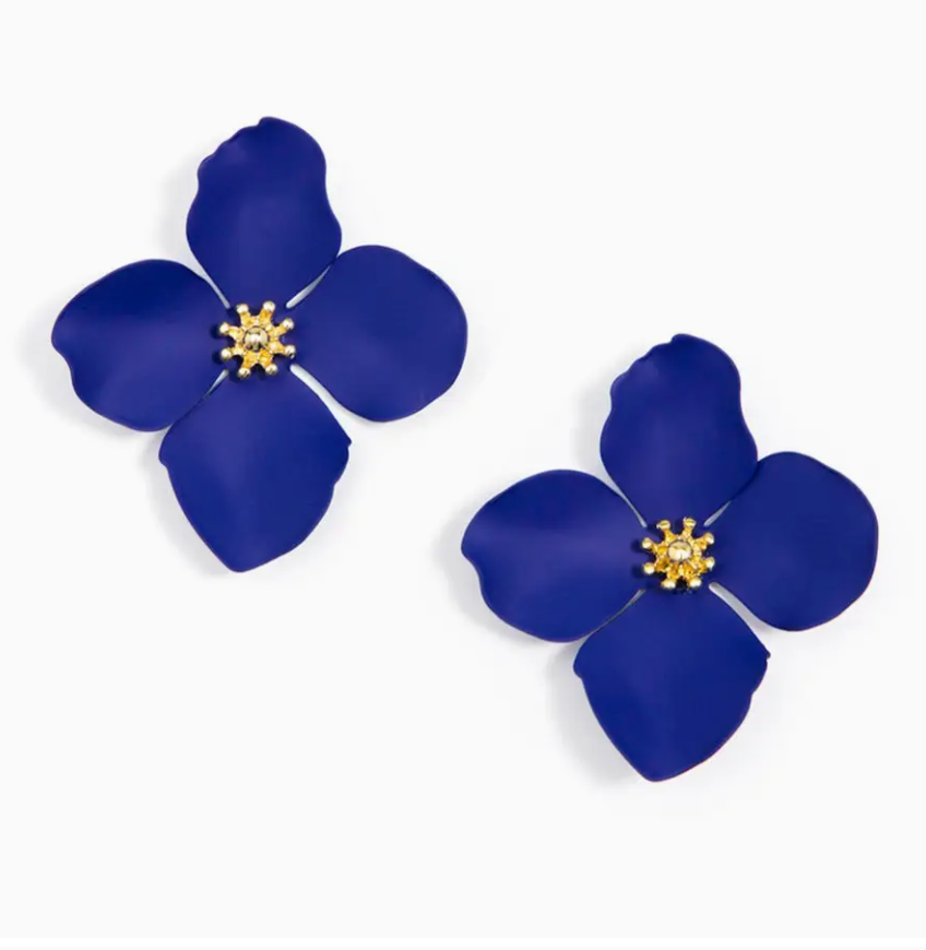 Garden Party Earring in Cobalt Blue
