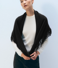 White + Warren Cashmere Blend Triangle Scarf in Black