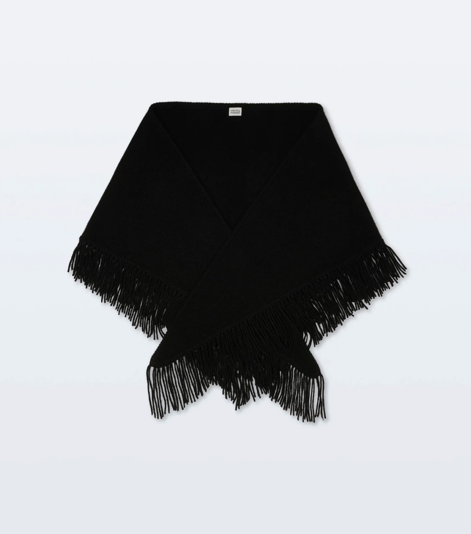 White + Warren Cashmere Blend Triangle Scarf in Black