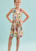 Hunter Bell Kids June Dress in Costal Conversation