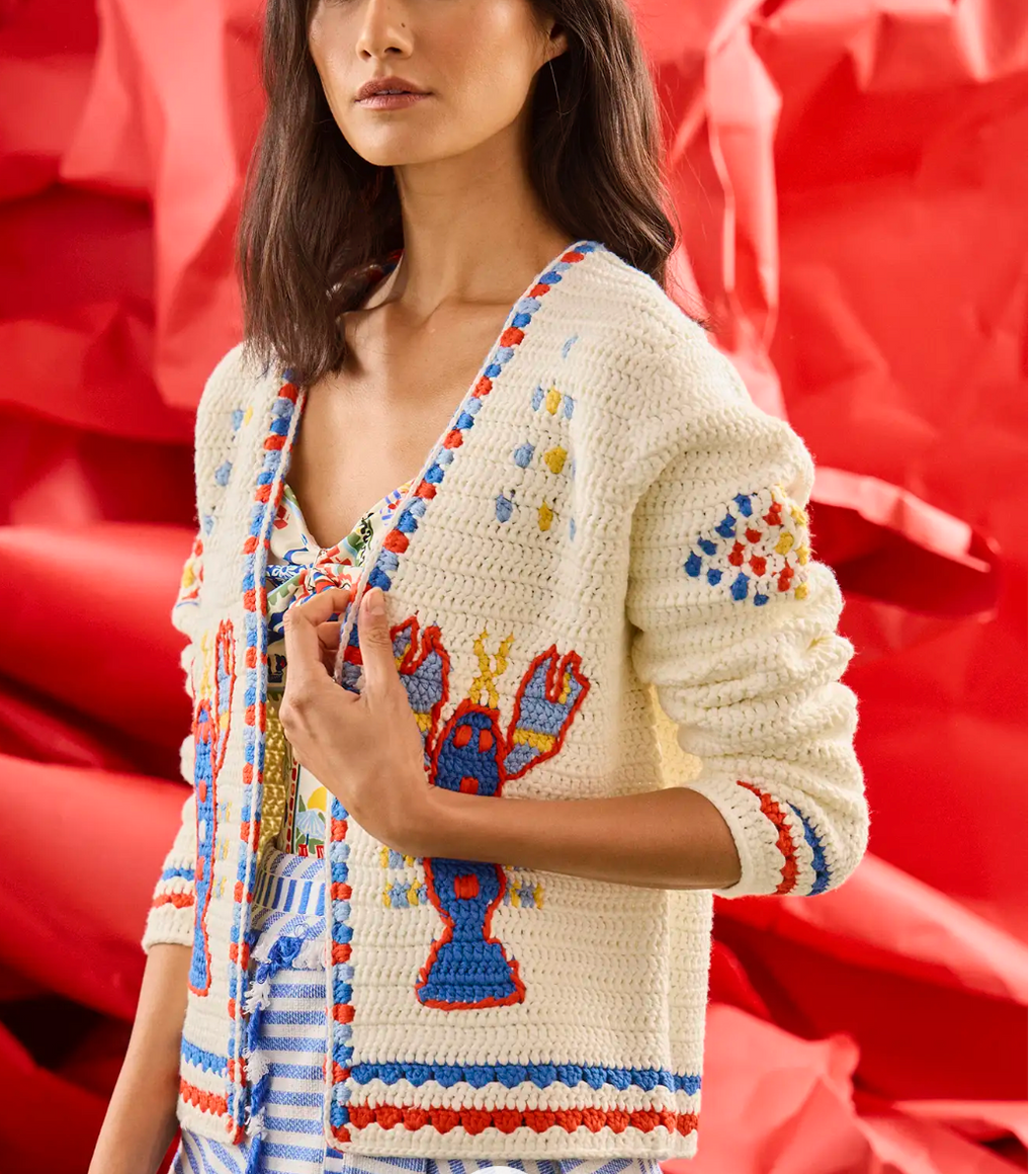 Hunter Bell Callen Cardigan in Lobster Multi