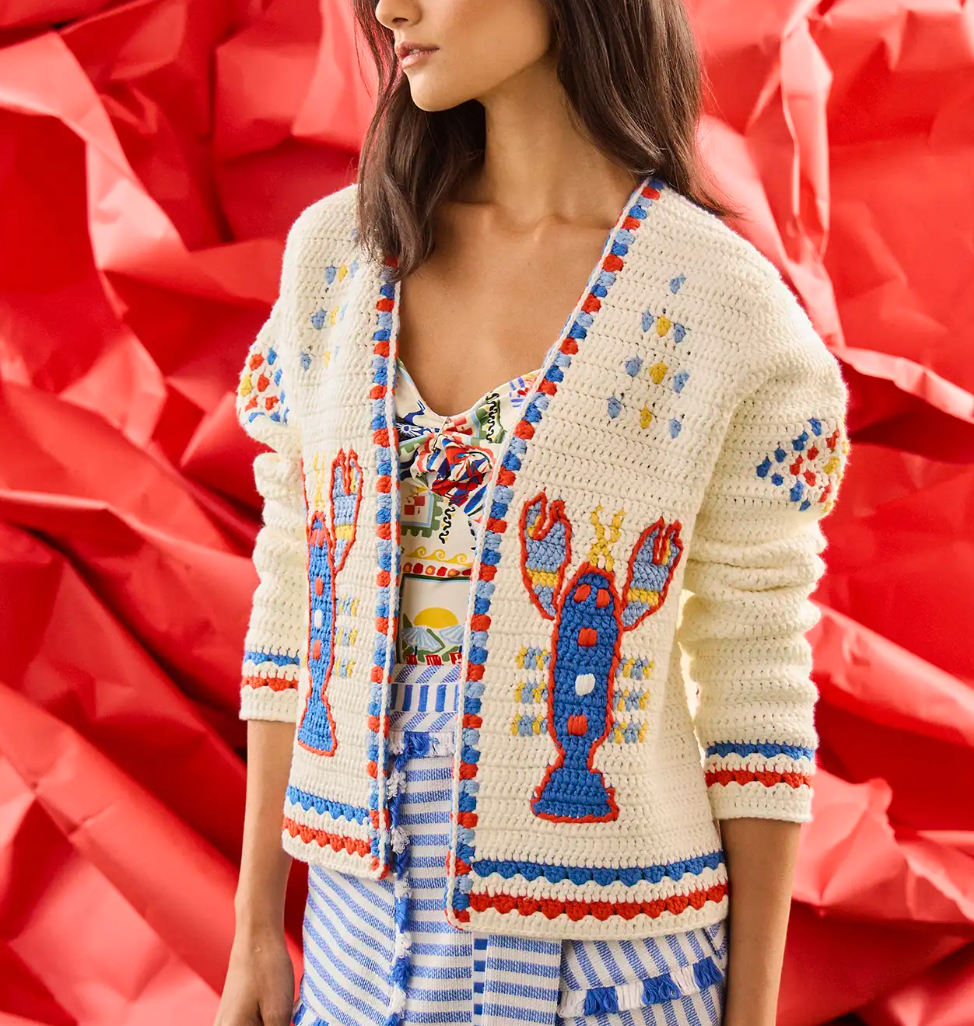 Hunter Bell Callen Cardigan in Lobster Multi
