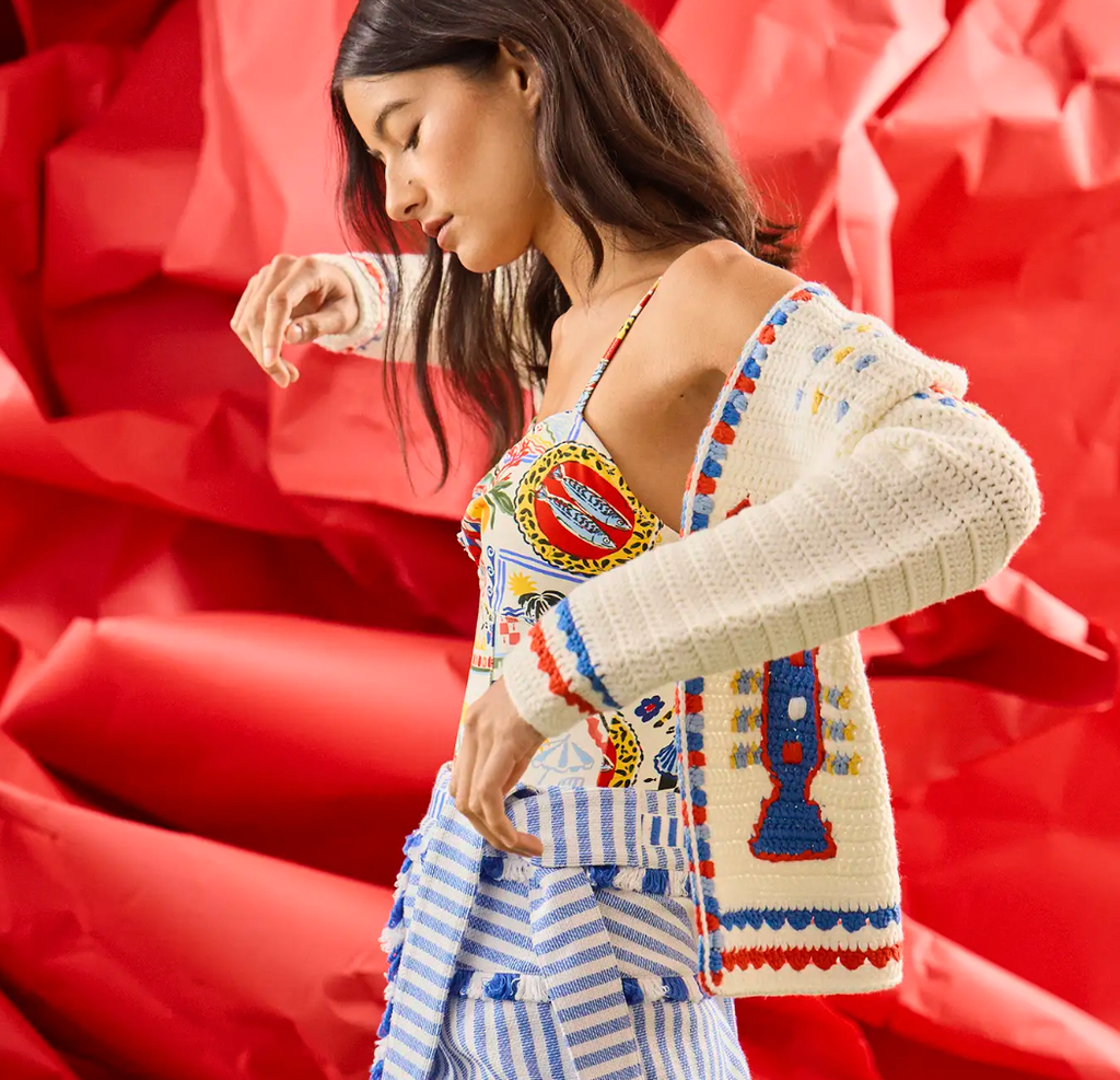 Hunter Bell Callen Cardigan in Lobster Multi