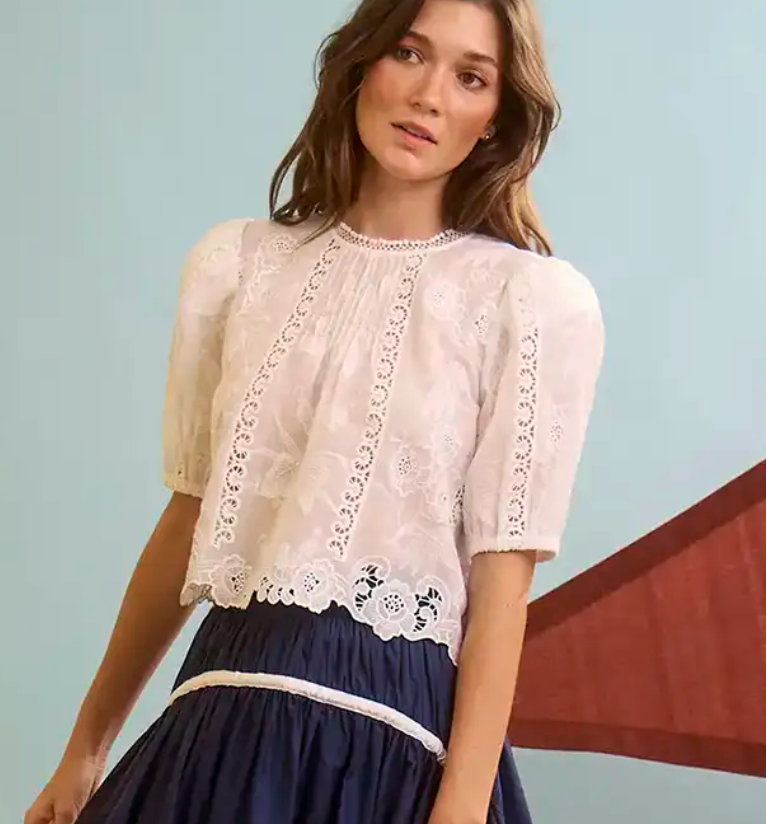 Hunter Bell Ousie Top in White