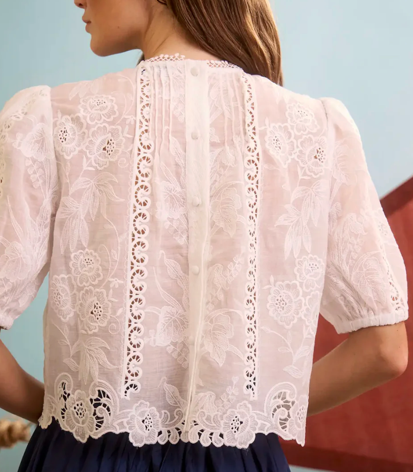 Hunter Bell Ousie Top in White