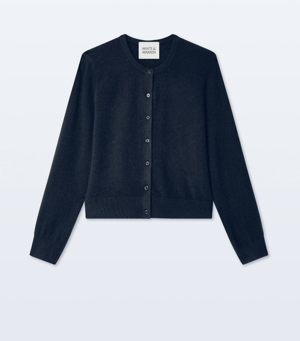 White + Warren Cashmere Crewneck in Deep Navy