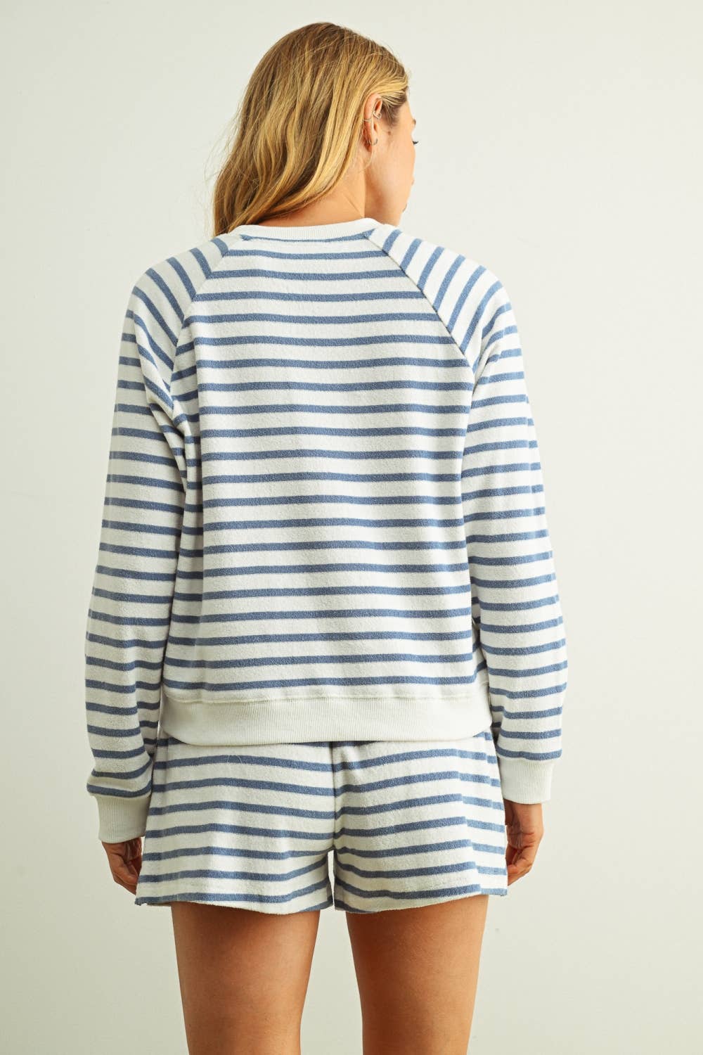 Caddy Striped Sweatshirt in Blue