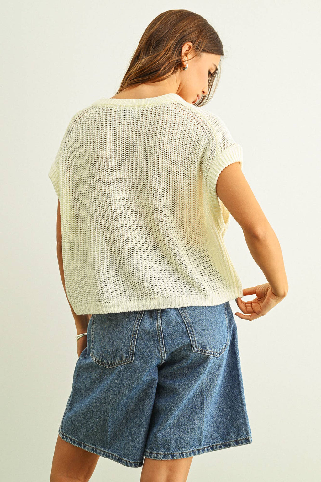 Courtney Knitted Top in Cream