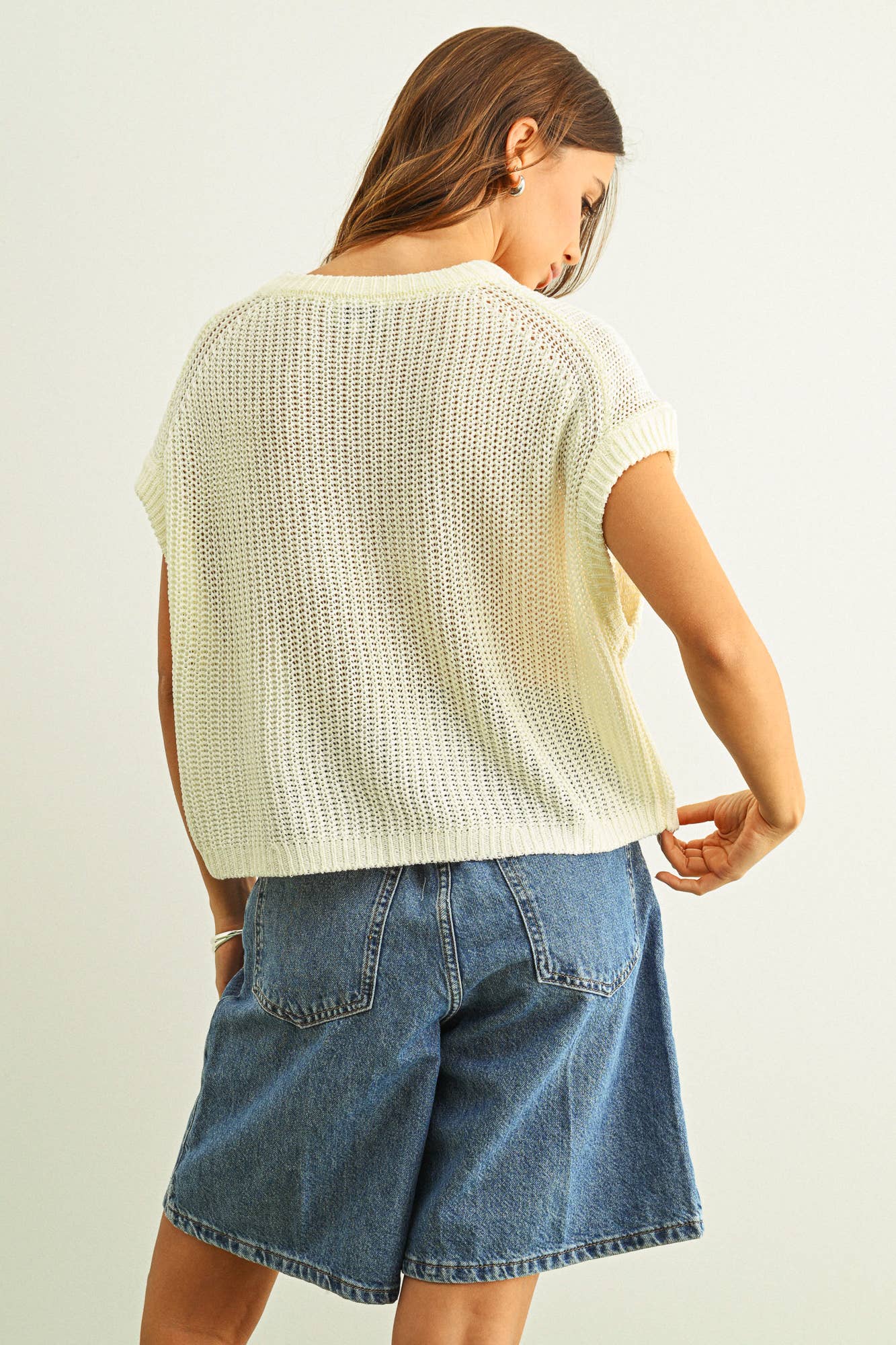 Courtney Knitted Top in Cream