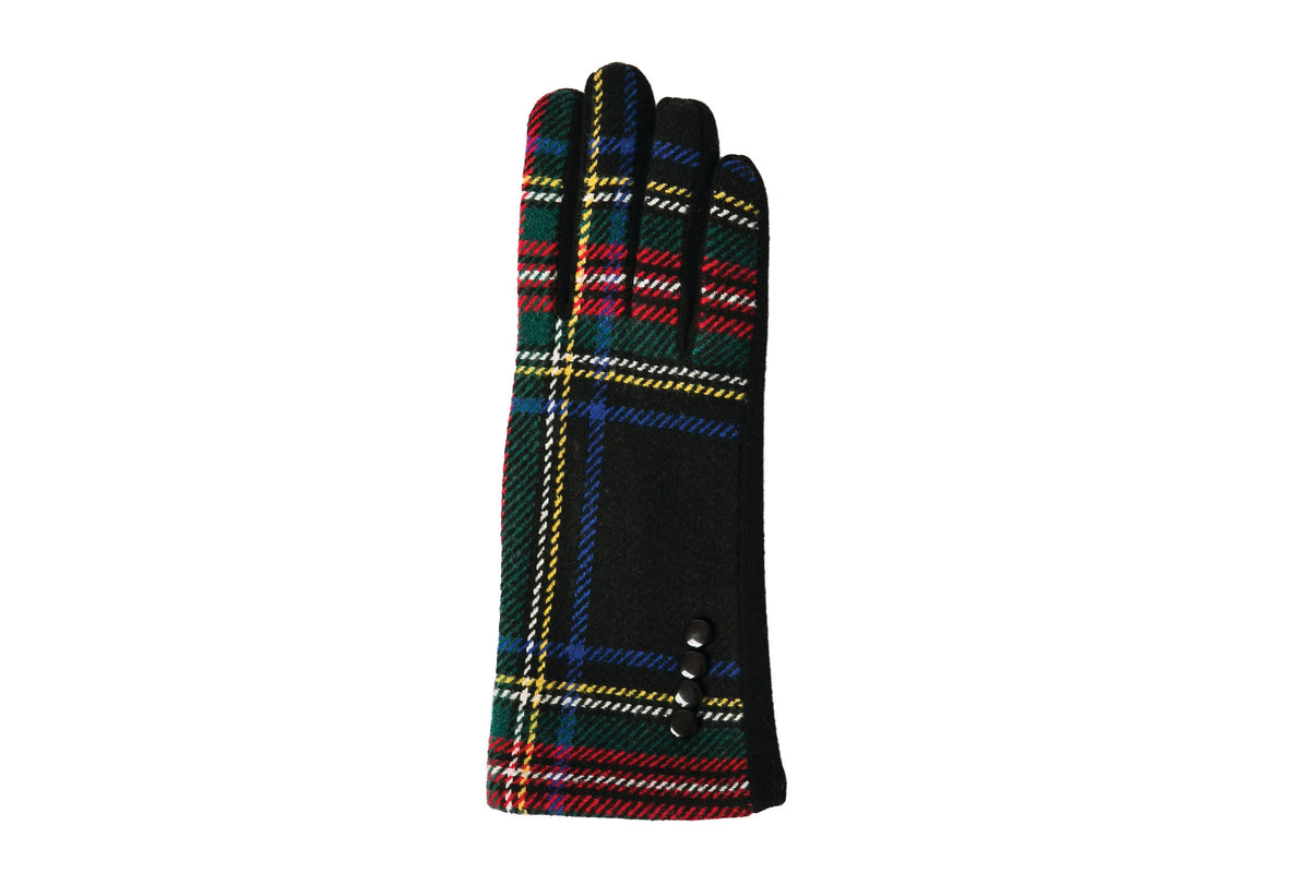 Black Tartan Plaid Gloves