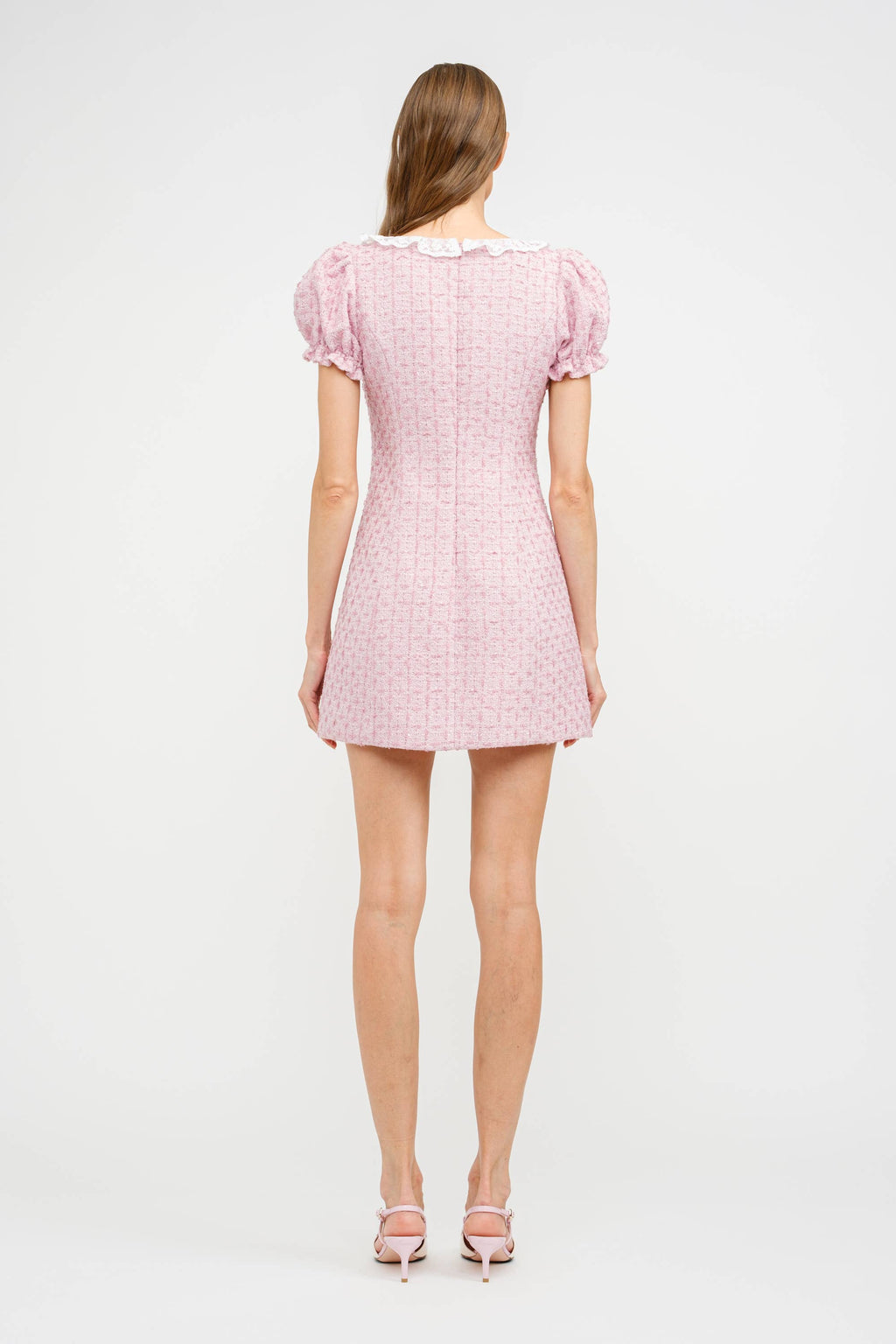Kimmy Dress in Pink Tweed