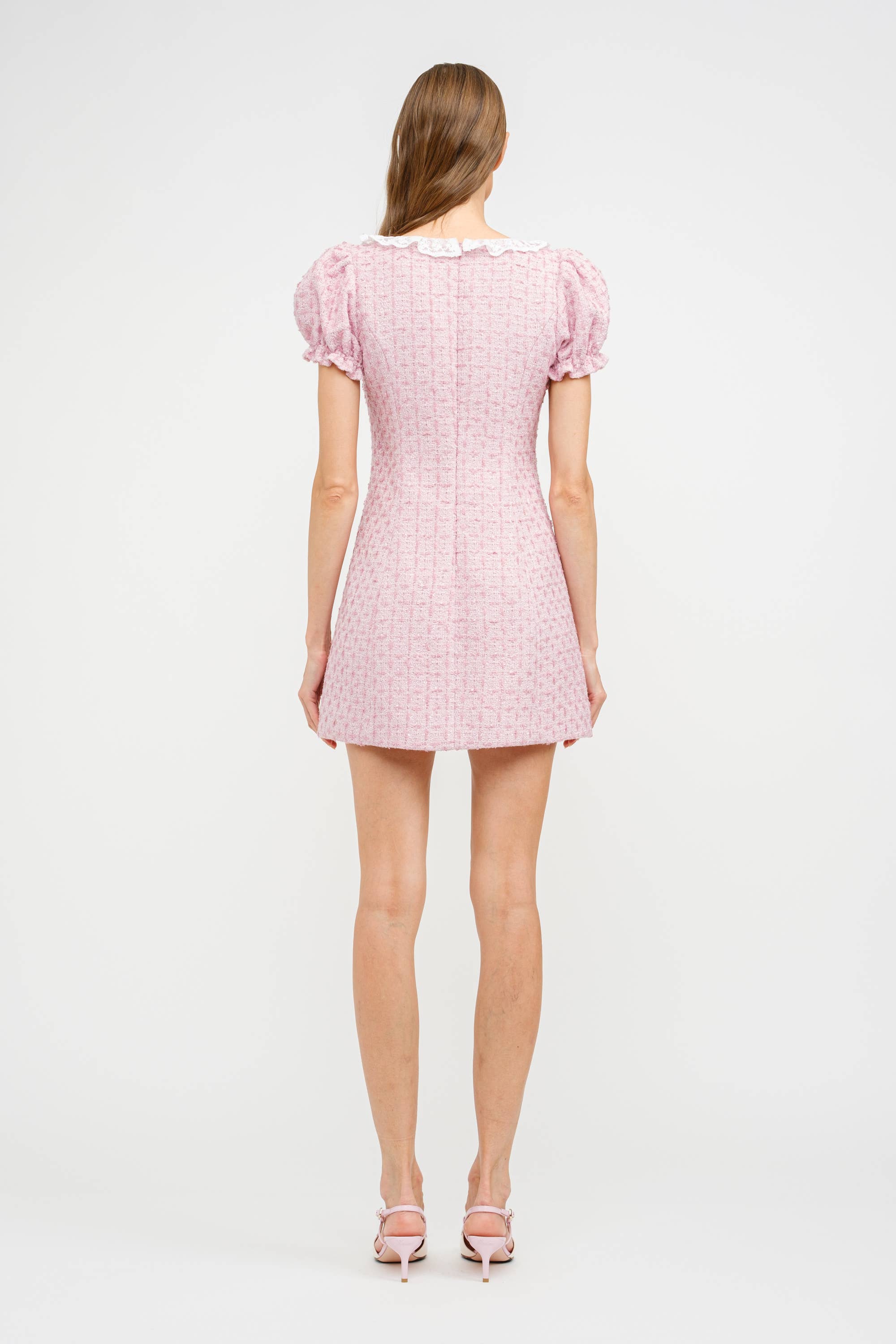 Kimmy Dress in Pink Tweed