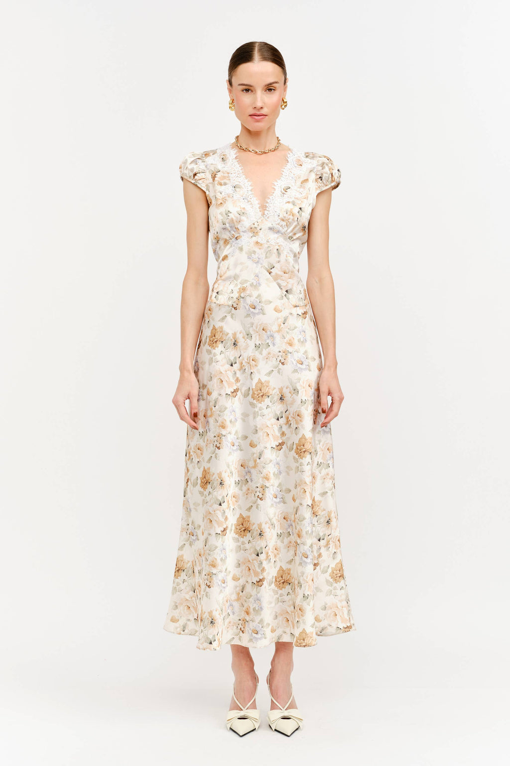 Diane Dress in Yellow Floral