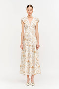 Diane Dress in Yellow Floral