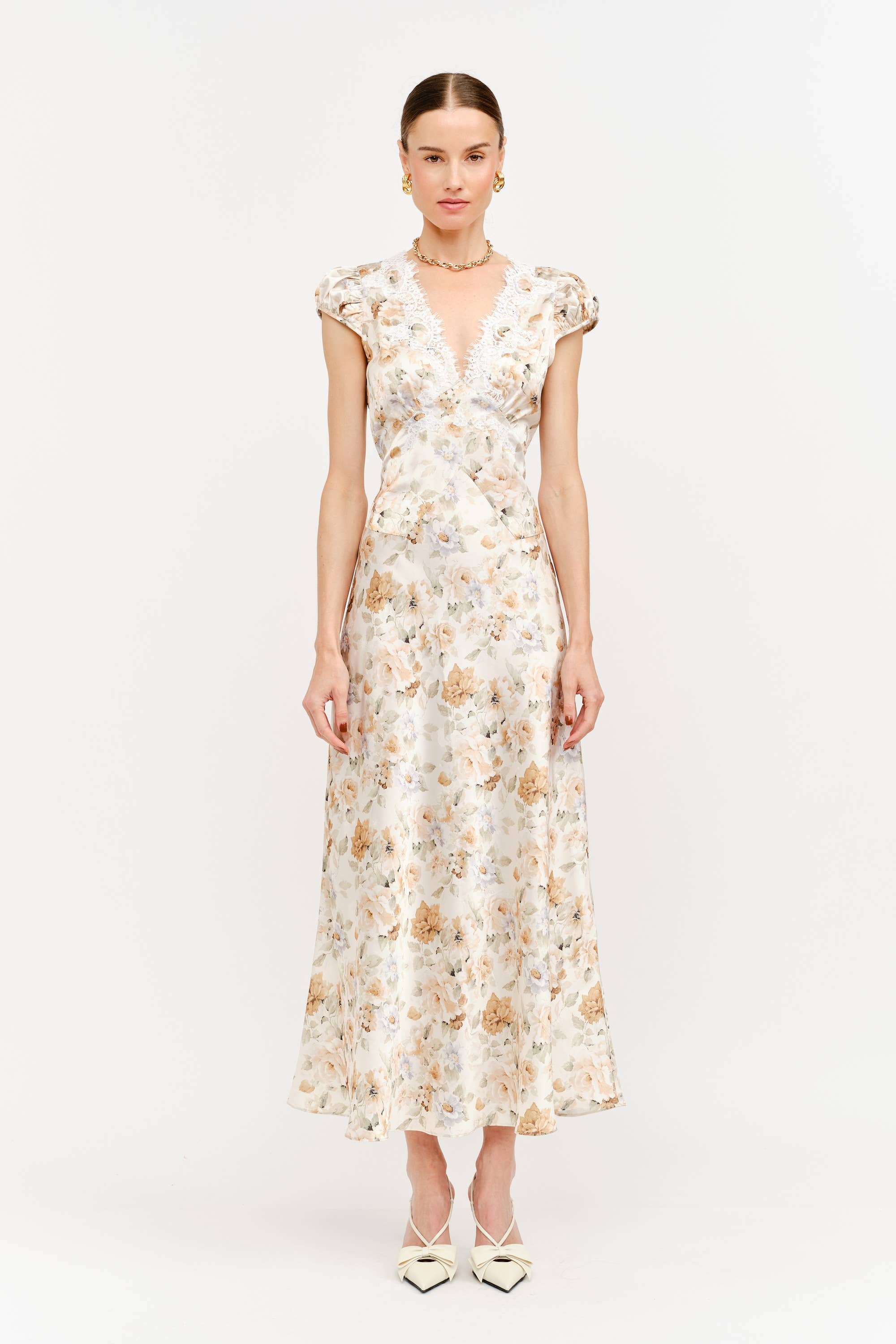 Diane Dress in Yellow Floral