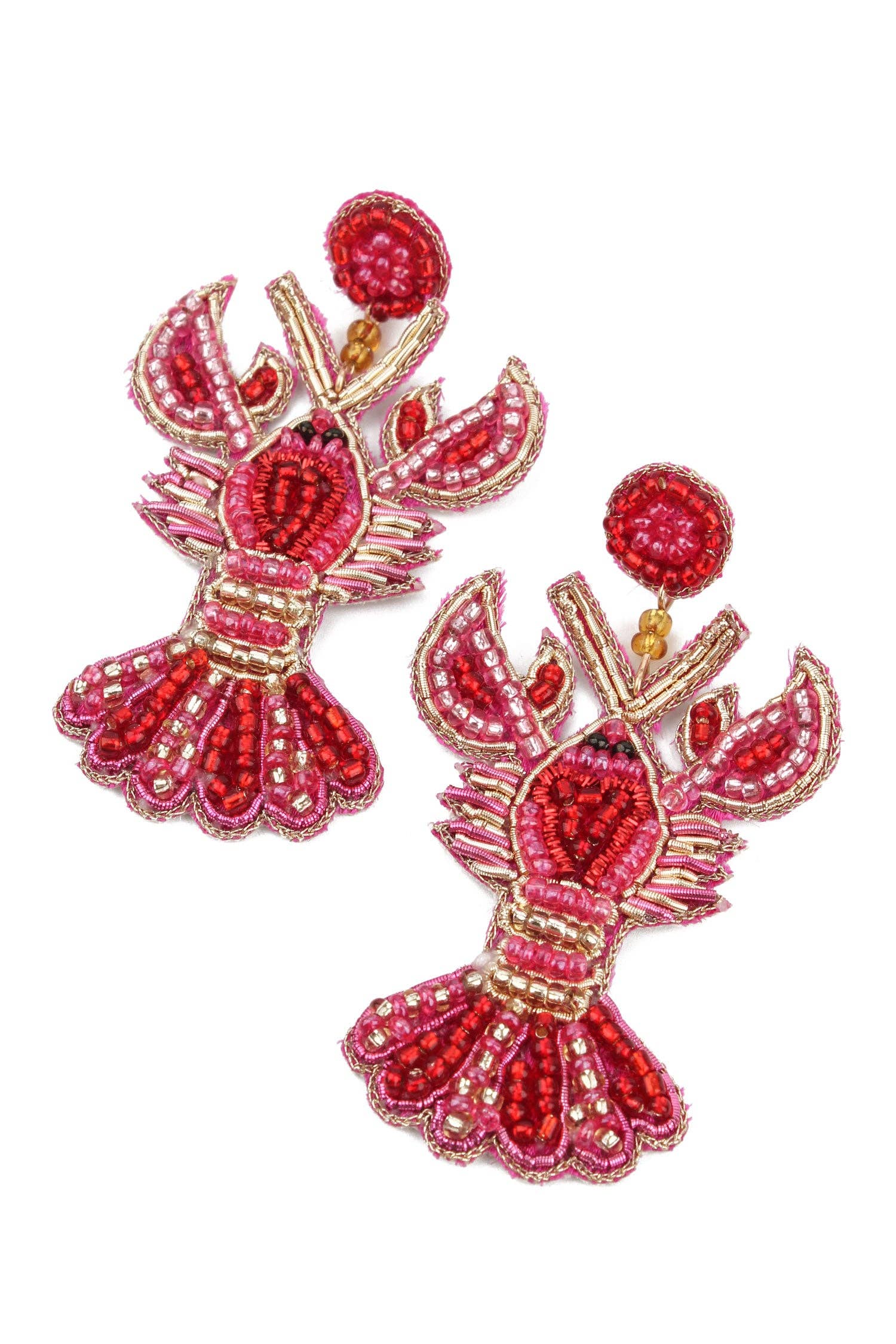 Beaded Lobster Earrings
