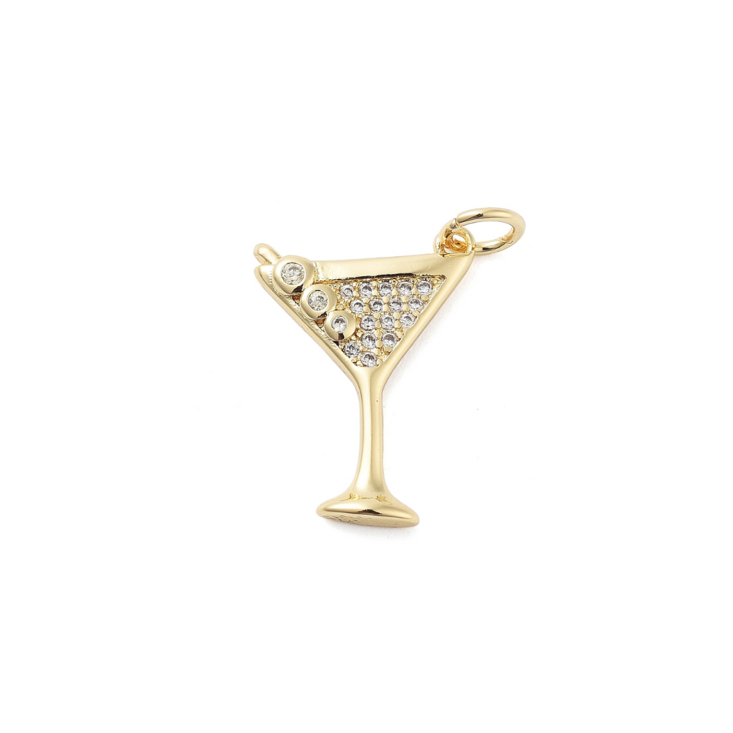 Gold CZ Martini Glass