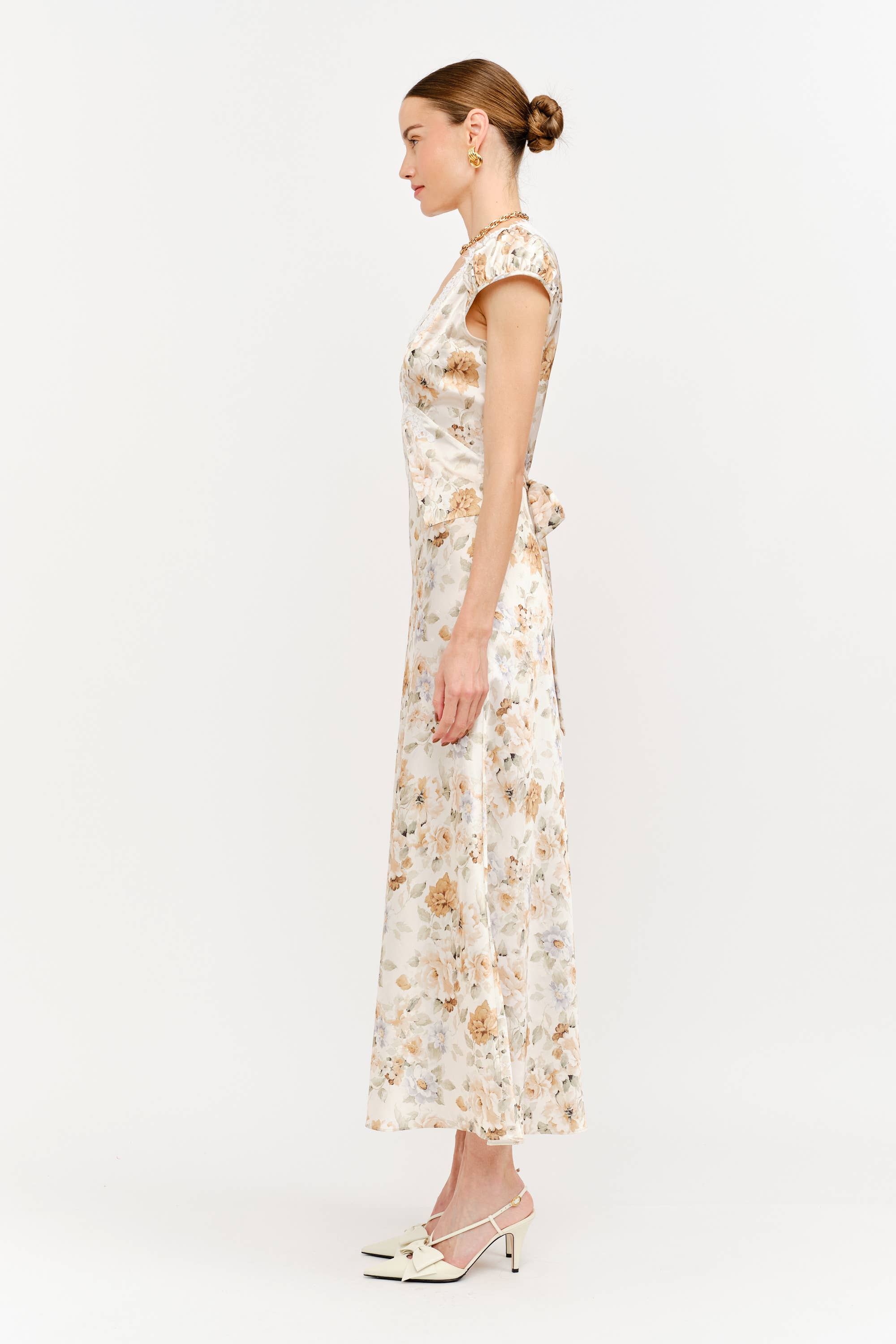 Diane Dress in Yellow Floral