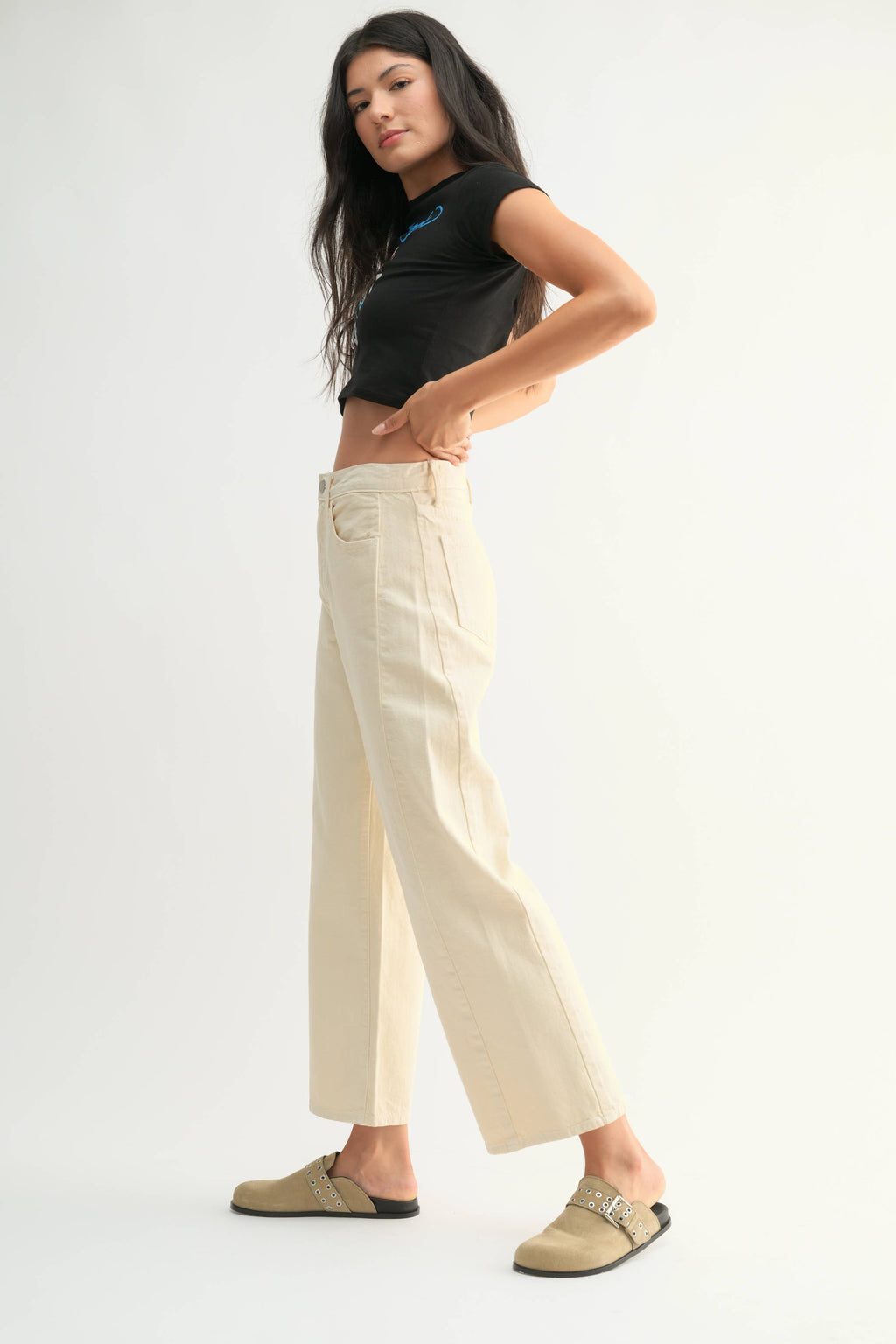 Julia Barrel Jean in Cream