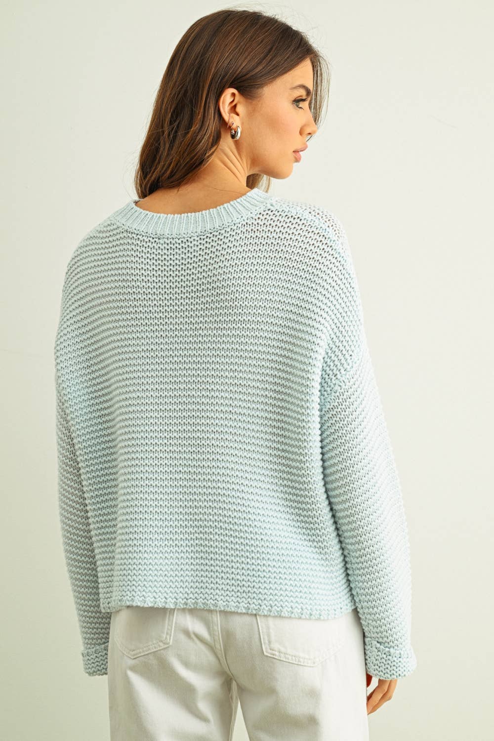 Betty Cotton Sweater in Baby Blue